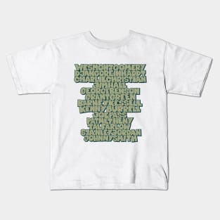 Jazz Legends in Type: The Jazz Guitarists Kids T-Shirt